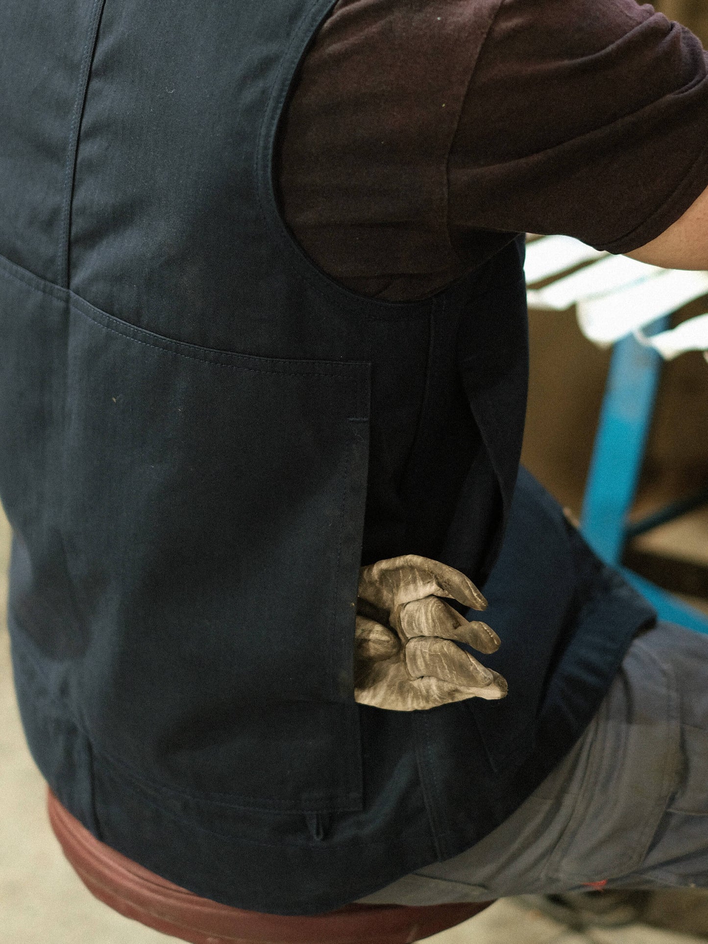 The Maker's Vest (Blue/Orange)