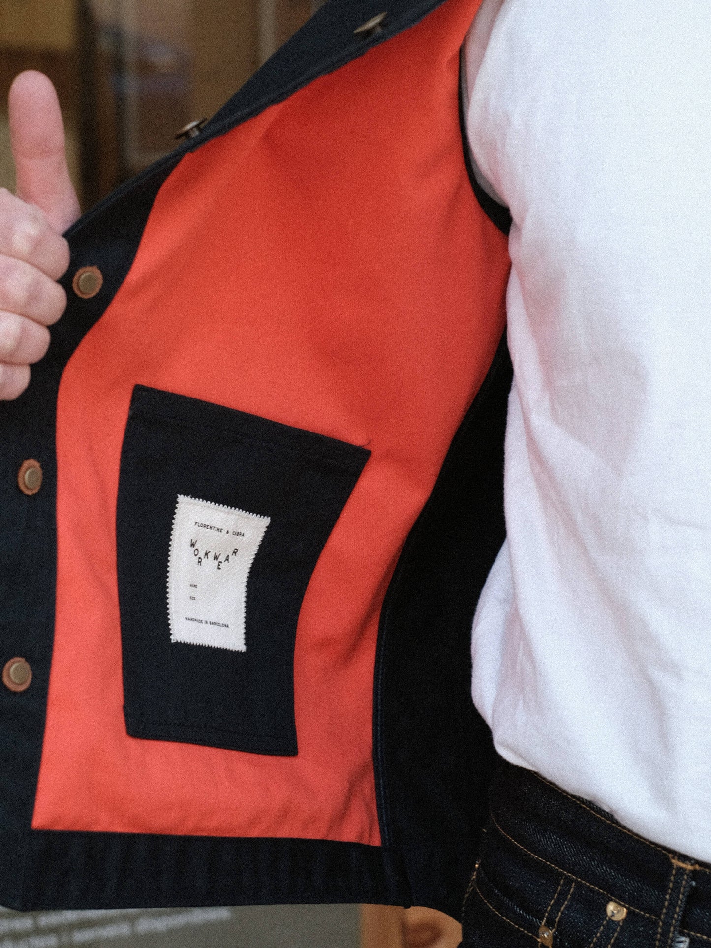 The Maker's Vest (Blue/Orange)